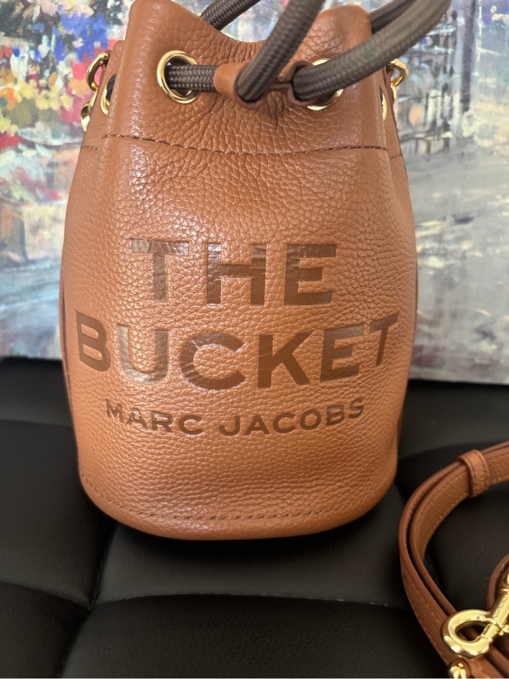 Marc Jacobs Brown Leather The Bucket Bag with Rope Top Handle - Picture 5 of 15